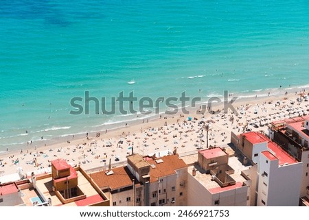 Similar – Image, Stock Photo Holidaymakers at the sea