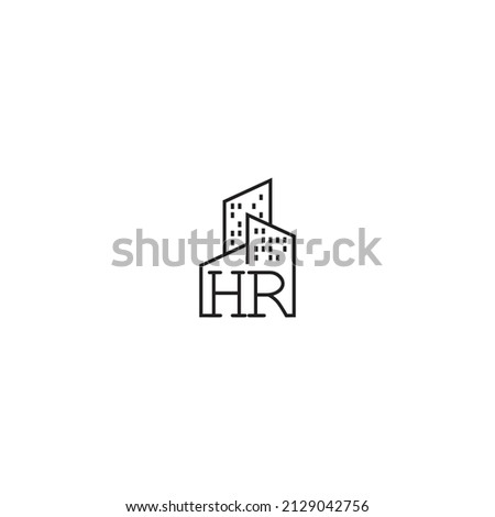 HR line concept logo in high quality professional design that will be best for companies related to real estate