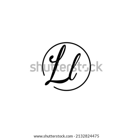 LL circle feminine concept initial logo best for beauty and fashion Stock fotó © 