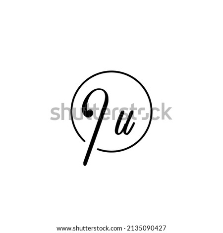 IU circle feminine concept initial logo best for beauty and fashion Imagine de stoc © 