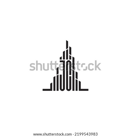 JC skyscraper initial logo concept in high quality professional design that will print well across any print media