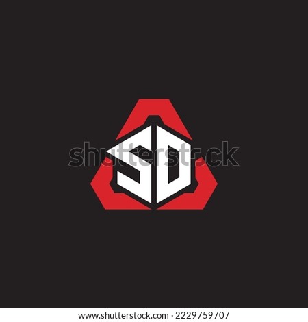 SD initial logo modern and futuristic concept for esport or gaming logo