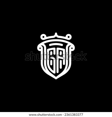 GA shield initial monogram with high quality professional design that will print well