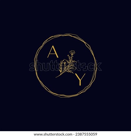 AY elegant wedding initial logo in high quality professional design that will print well across any print media