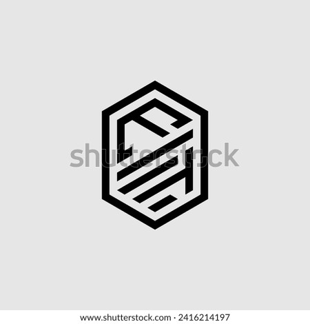 ET line geometric monogram with high quality professional design that will print well