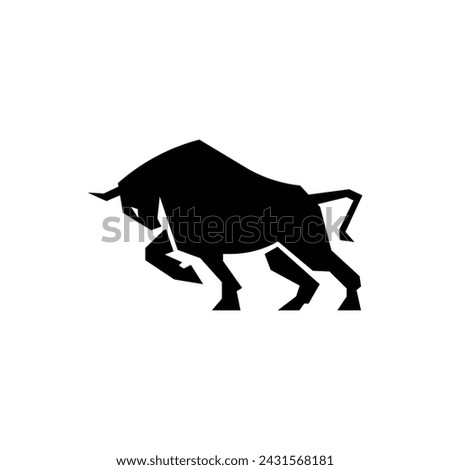 Simple bull logo icon vector