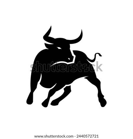 Bull silhouette logo icon vector