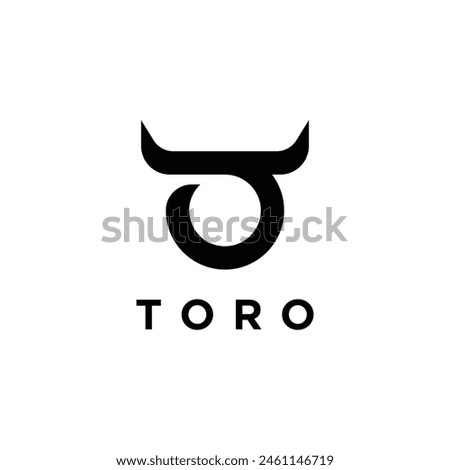 Horn logo icon vector, Bull cow bison