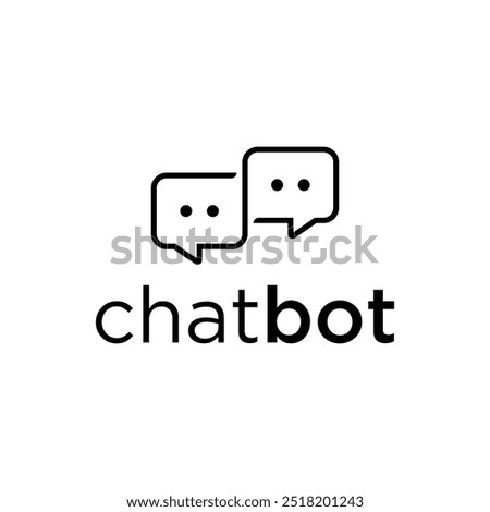 Simple chat bot logo icon vector