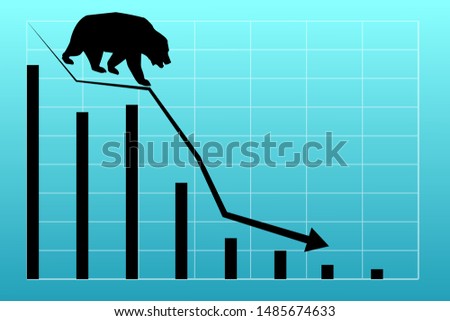 Vector illustration of a Bearish market trend.