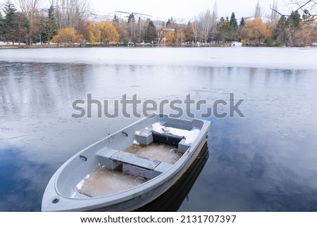 Similar – Foto Bild Boot auf einem zugefrorenen See