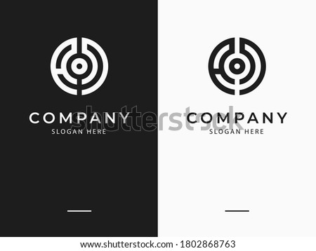 Letter AN AON logo with circle shape. creative minimal monogram symbol. Universal elegant vector sign design. Premium business logotype. Graphic alphabet symbol for corporate business identity