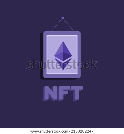 Vector illustration. NFT background. The concept of digital technologies. Crypto art. Picture with nft and ethereum sign