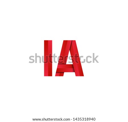 Initial logo 2 letters red vector IA Foto stock © 
