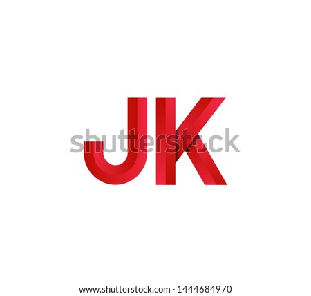 Initial logo 2 letters red vector JK