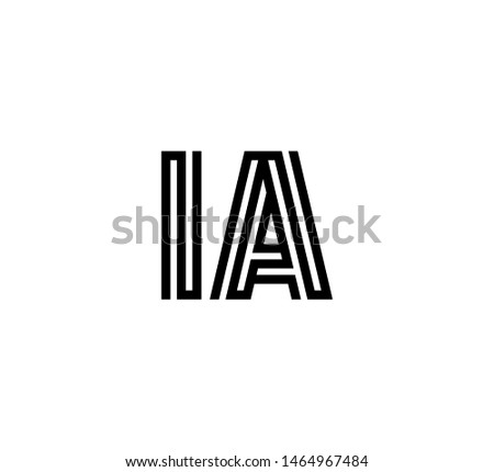Initial two letter black line shape logo vector IA Foto stock © 