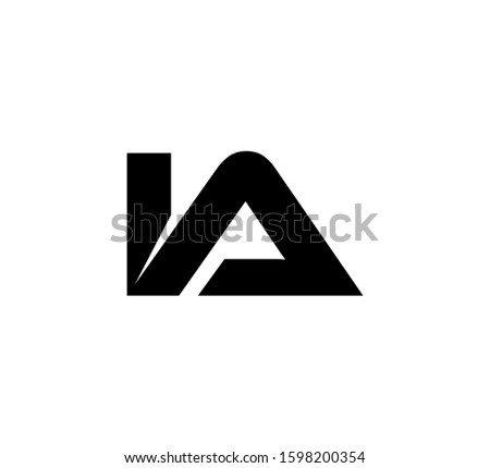 Modern Initial logo 2 letters black vector IA Foto stock © 