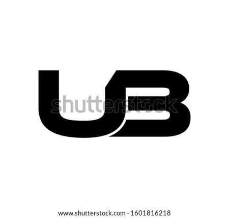 Modern Initial logo 2 letters black vector UB