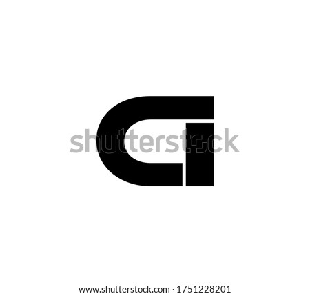 Modern Initial logo 2 letters black simple CI Stock fotó © 