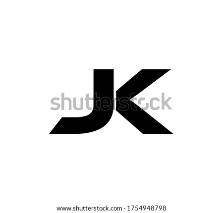 Modern Initial logo 2 letters black simple JK