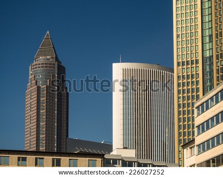 Office buildings in the exhibition site of Frankfurt, Germany