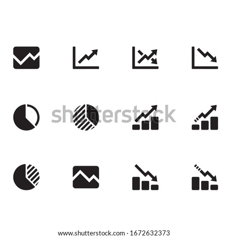 Outline finance graph chart vector icon for web design isolated on white background