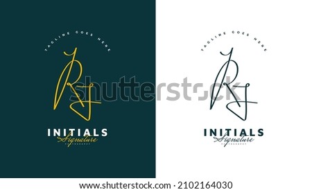 Initial R and J Logo Design with Elegant Handwriting Style. RJ Signature Logo or Symbol for Business Identity
