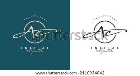 Initial A and C Logo Design with Elegant and Minimalist Handwriting Style. AC Signature Logo or Symbol for Wedding, Fashion, Jewelry, Boutique, and Business Identity