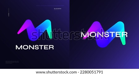 Bold and Vibrant Letter M Logo Design with Colorful Gradient Concept. M Logo with Blend Style