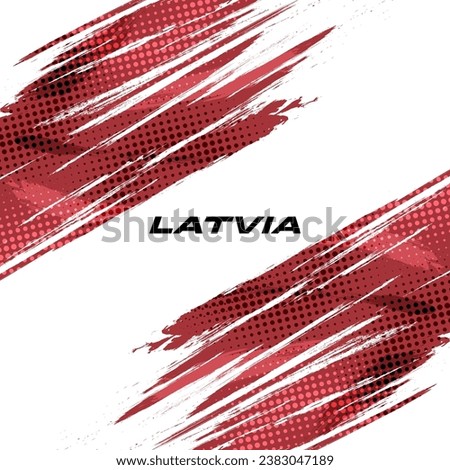 Flag of Latvia with Brush Style. National Republic of Latvia flag on White Background