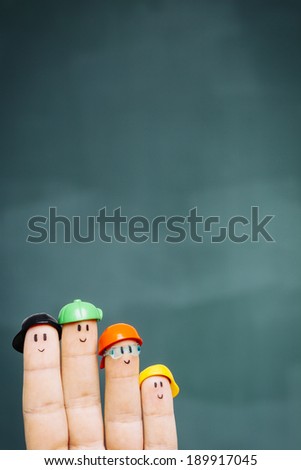 Fingers with smiley faces