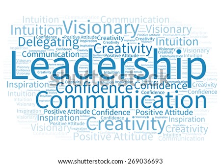 Word cloud with qualities of a great leader and manager