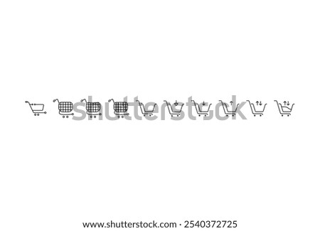 Set icon cart. Basket icon vector, download and full