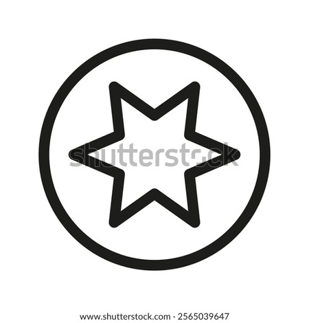 Star circle simple icondesigned in filled, outline and stroke style