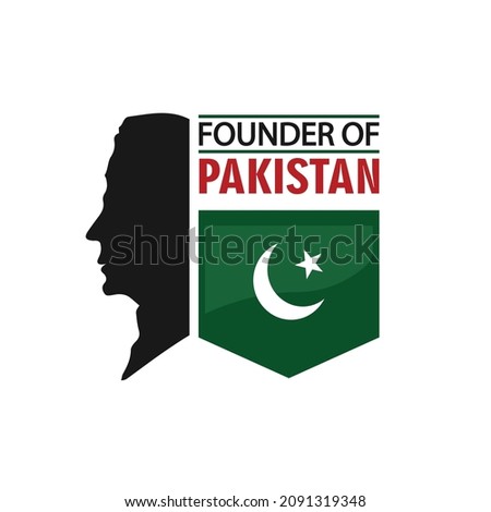 Quaid e Azam Day Celebration Poster Concept, 25 December, Flat Design with Pakistan flag