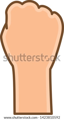 Hand pose. Image illustration of a fist