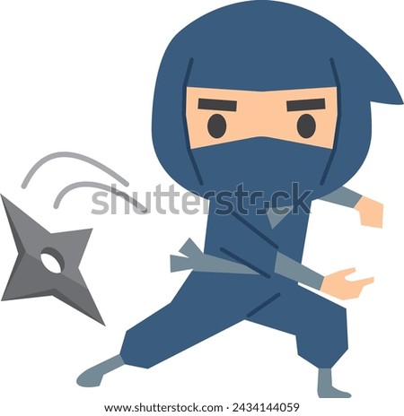 Image illustration of a ninja throwing shuriken