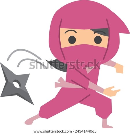 Image illustration of a female ninja throwing shuriken
