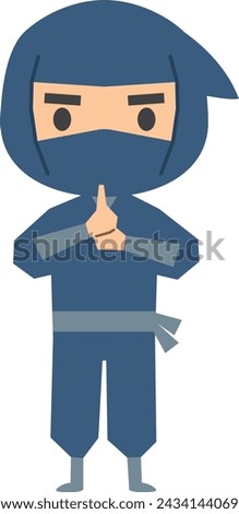 Cute male ninja image illustration