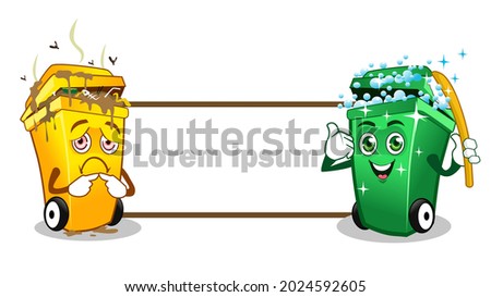 garbage mascot cartoon in vector