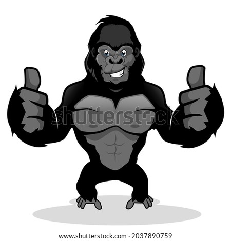 gorilla mascot cartoon in vector