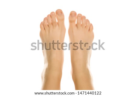 Similar – Image, Stock Photo Top view bare feet of male and female couple standing on wooden bridge