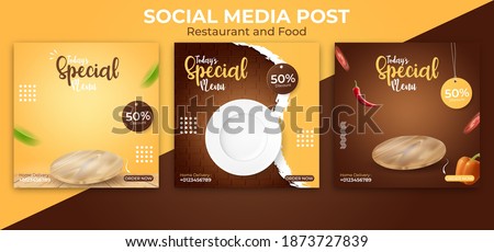 food or culinary social media post template. 
editable social post banner ads.
