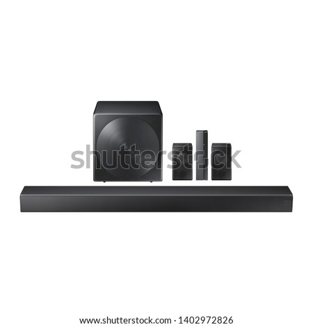5.1-Channel Soundbar with Wireless Subwoofer Isolated. Data Surround Speakers. Acoustic Audio Sound Stereo System 5-Channel Output with Subwoofer. Loudspeakers. 460W Home Theatre Entertainment System