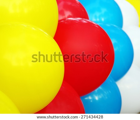 Beautiful colored balloons, a fragment. holiday mood
