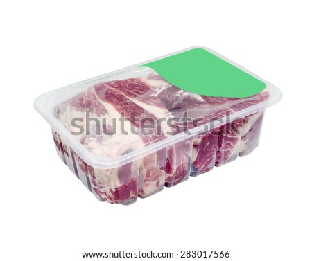 meat is vacuum packed, sealed. cooking delicacies. isolated
