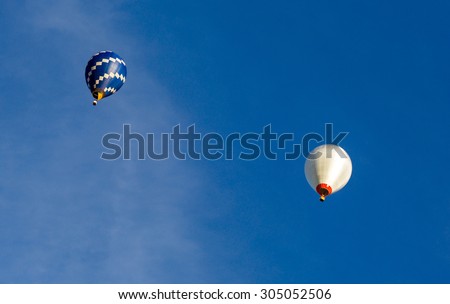 balloons, air craft against the blue sky. sports, hobbies