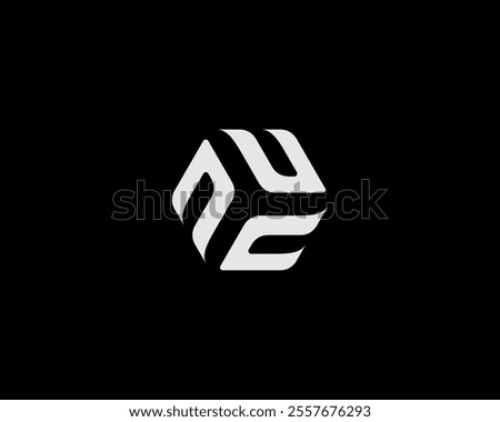 Modern and elegant logo with three letters N or letters U forming a hexagon. Suitable for various companies, especially companies operating in the digital and technology fields.