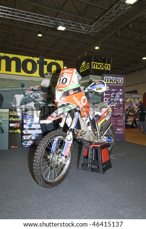 BATALHA - FEBRUARY 7:  Event of the EXPOMOTO - Hall of bikes, accessories and equipment  on February 7, 2010 in Batalha in Portugal