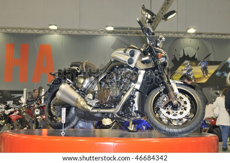 BATALHA - FEBRUARY 7:  Yamaha  participating in the Event of the EXPOMOTO - Hall of bikes, accessories and equipment  on February 7, 2010 in Batalha in Portugal